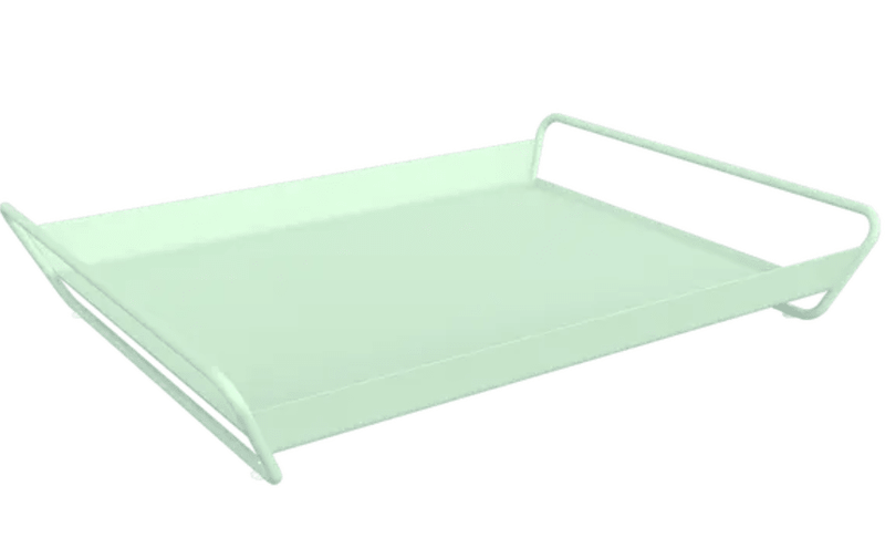 Load image into Gallery viewer, Fermob Ice Mint ALTO metal tray measuring 53 x 38.5 cm, outdoor design with a sleek, modern finish.