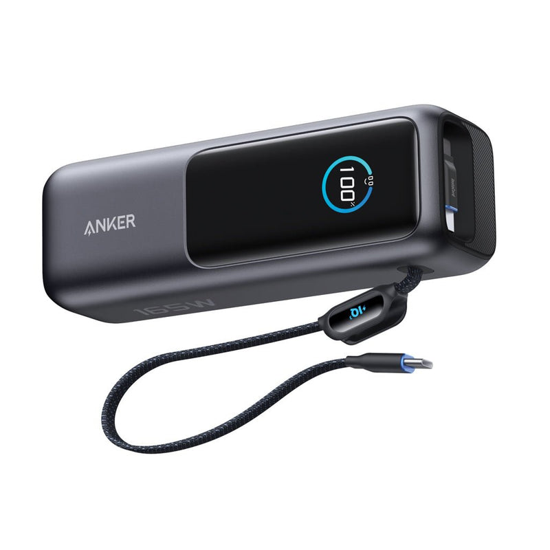 Load image into Gallery viewer, Anker Power Bank 25.000 mah 165W, Built-in retractable cable - Custom Wood DesignsAnker Power Bank 25,000mAh with 165W output and built-in retractable cable for phone and tablet charging.Phone & Tablet accessoriesRBA1695H11Polycarbonate,ABSgrey