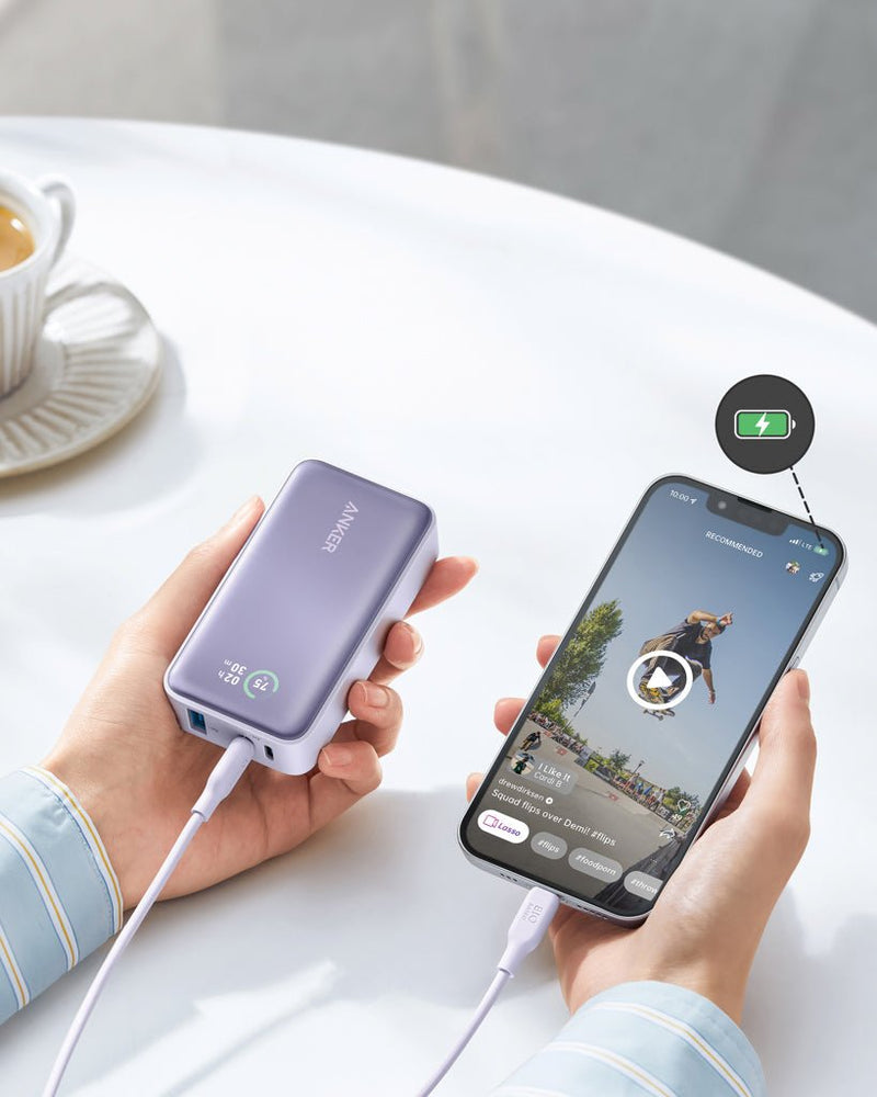 Load image into Gallery viewer, Anker Powerbank PowerCore 10.000mAh 30W powerbank - Custom Wood DesignsAnker PowerCore 10,000mAh 30W portable power bank for phone and tablet charging, compact and lightweight design.Phone & Tablet accessoriesRBA1256G12Polycarbonate,ABSblack