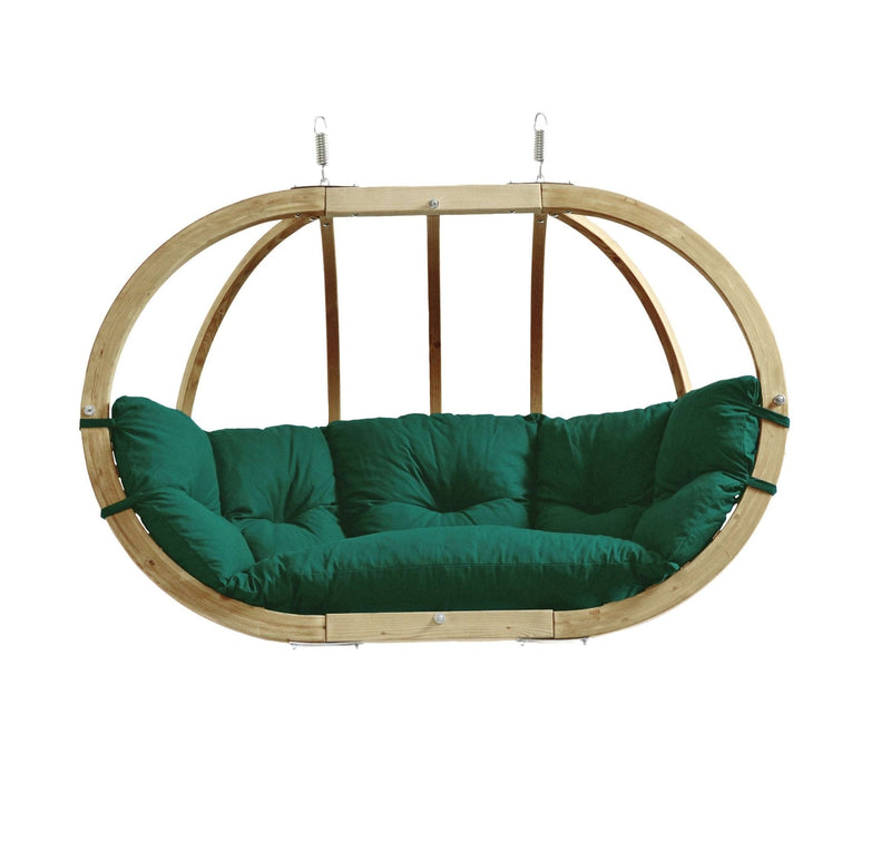 Load image into Gallery viewer, Amazonas Royal Wood hanging chair in anthracite with sturdy wooden frame and hanging ropes for outdoor relaxation