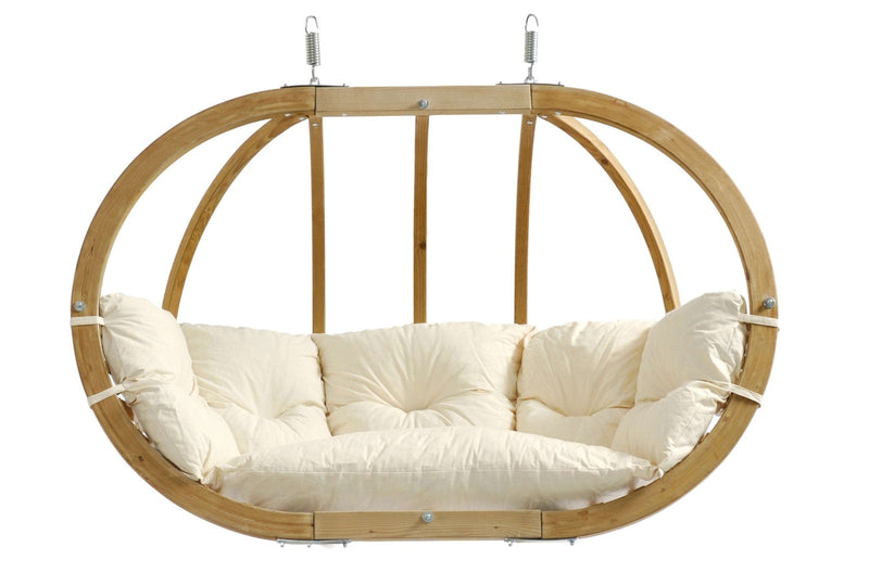 Load image into Gallery viewer, Amazonas Royal Wood hanging chair in anthracite with a woven seat and wooden frame, perfect for relaxing indoors or outdoors.