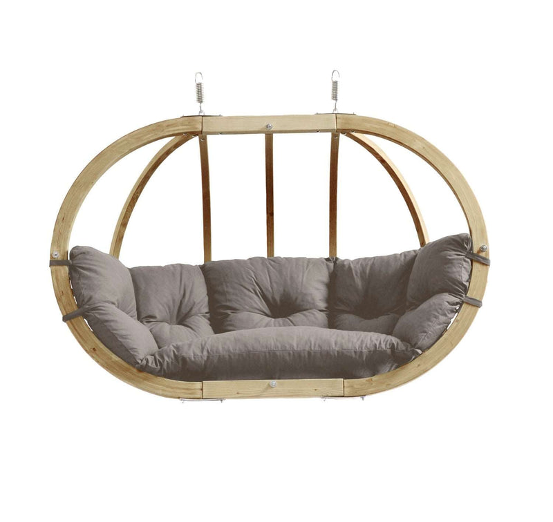 Load image into Gallery viewer, Amazonas Royal Wood hanging chair in anthracite, featuring a sturdy wooden frame and comfortable woven seat for outdoor relaxation.