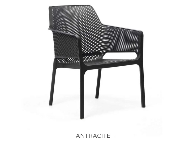 Load image into Gallery viewer, Nardi Net Relax outdoor chair in anthracite color with woven design, made for comfortable outdoor seating.