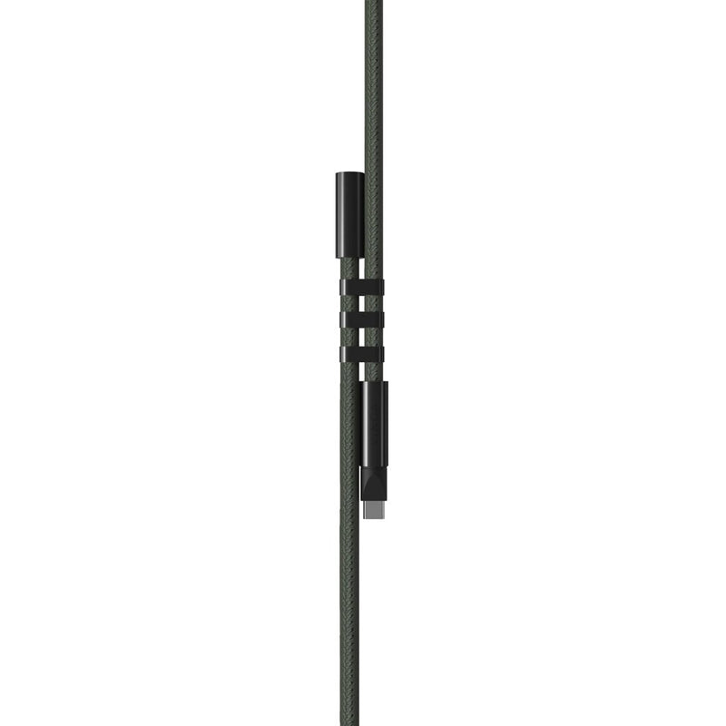 Load image into Gallery viewer, Baltimore RCS Phone cord With Charging Cable - Custom Wood DesignsVinga Baltimore RCS phone cord with charging cable for phones and tablets, black accessory with USB connection visiblePhone & Tablet accessoriesV3020007Recycled TPE,Recycled Polyurethanegreen