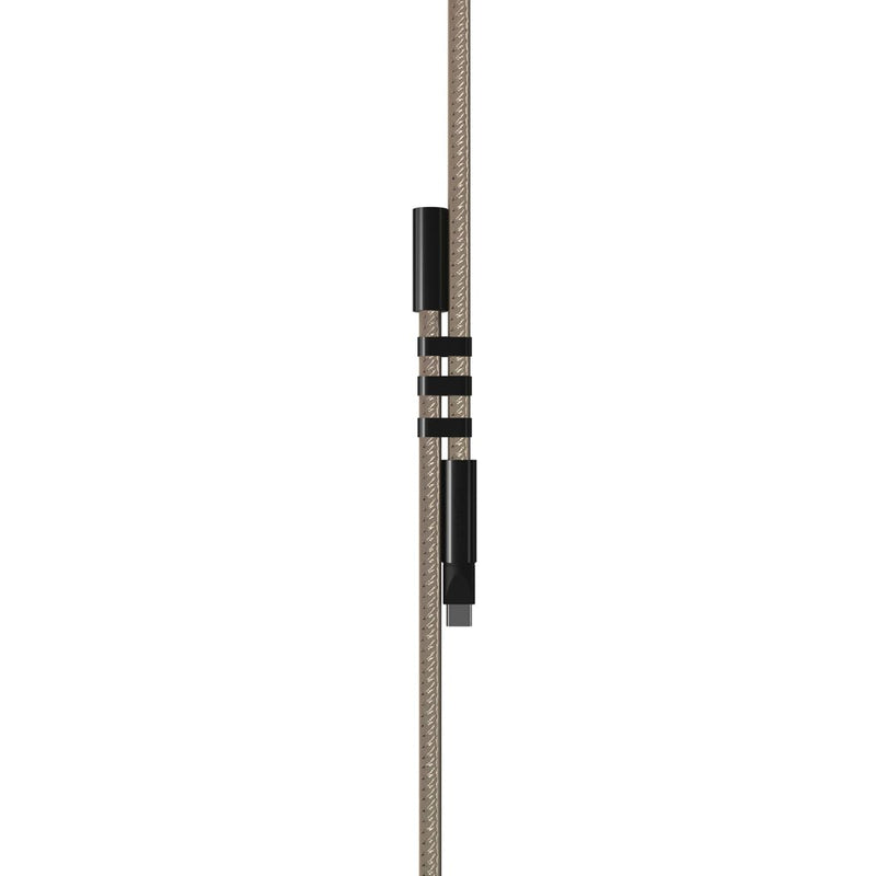 Load image into Gallery viewer, Baltimore RCS Phone cord With Charging Cable - Custom Wood DesignsVinga Baltimore RCS phone cord with charging cable, compatible with phones and tablets, black braided design for durability.Phone & Tablet accessoriesV3020019Recycled TPE,Recycled Polyurethanegreige