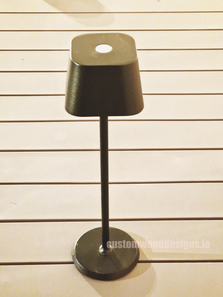 Load image into Gallery viewer, Cordless rechargeable LED table lamp in black for restaurant and hotel tables – available from Custom Wood Designs Ireland