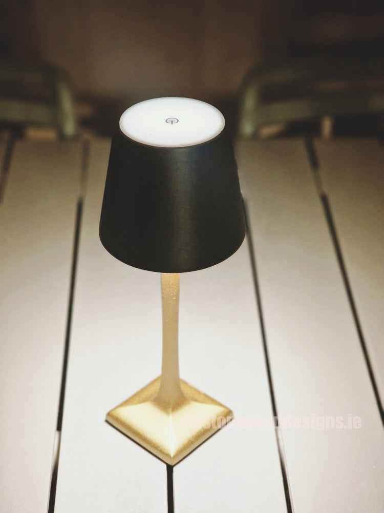 Load image into Gallery viewer, Cordless rechargeable LED table lamp in black for restaurant and hotel tables – available from Custom Wood Designs Ireland