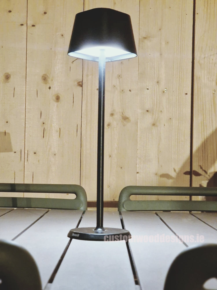 Load image into Gallery viewer, Cordless rechargeable LED table lamp in black for restaurant and hotel tables – available from Custom Wood Designs Ireland