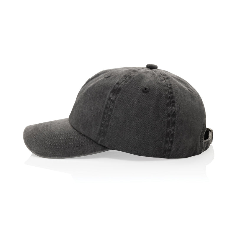 Load image into Gallery viewer, BEAU AWARE™ Washed 6 panel 270gsm cotton twill cap - Custom Wood DesignsBeau Aware™ washed 6-panel cotton twill cap by XD Xclusive, showing front view with adjustable strap and embroidered logo.HeadwearP453.0401Recycled cotton,rPETblack