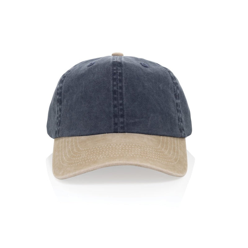 Load image into Gallery viewer, BEAU AWARE™ Washed 6 panel 270gsm cotton twill two tone cap - Custom Wood DesignsXD Xclusive BEAU AWARE™ washed 6-panel cotton twill cap in two-tone design, showcasing its stylish headwear style and fabric texture.HeadwearP453.1425Recycled cotton,rPETnavy