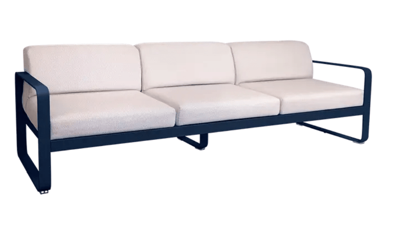 Load image into Gallery viewer, Bellevie 3-Seater Outdoor Sofa - Custom Wood DesignsDeep blue Fermob Bellevie 3-seater outdoor sofa with metal frame, ideal for garden or patio seating.Outdoor Sofa Metal Fermob24575203448119DeepBlue/Pearl
