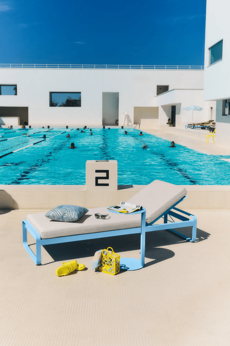 Load image into Gallery viewer, Fermob Bellevie premium sunlounger with adjustable backrest and weather-resistant fabric for outdoor relaxation.