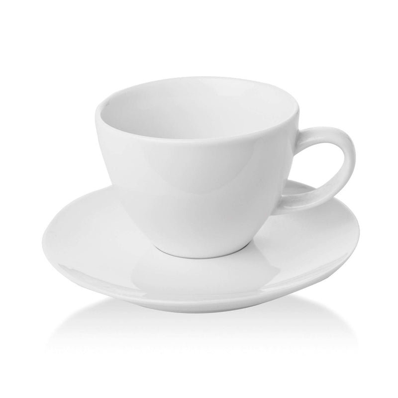 Load image into Gallery viewer, Bianco elegant cup with saucer, 70ml - Custom Wood DesignsElegant Bianco cup with saucer by Fine Dine, 70ml capacity, featuring a sleek white ceramic design.cup770177