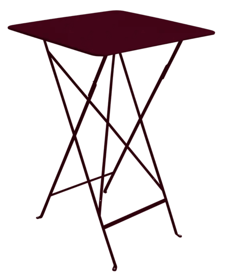 Load image into Gallery viewer, Bistro High Table 71 x 71 cm – Contract Folding Bar Table - Custom Wood DesignsFermob Bistro high table in black cherry red with foldable steel design, ideal for outdoor use and contract dining settings.Foldable High Table Ferob Outdoor7935.0Black Cherry