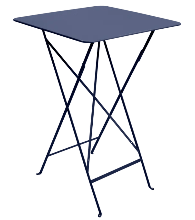 Load image into Gallery viewer, Bistro High Table 71 x 71 cm – Contract Folding Bar Table - Custom Wood DesignsDeep blue Fermob Bistro high table, 71x71cm, foldable steel outdoor bar table with powder-coated finish for outdoor use.Foldable High Table Ferob Outdoor7926.0Deep Blue