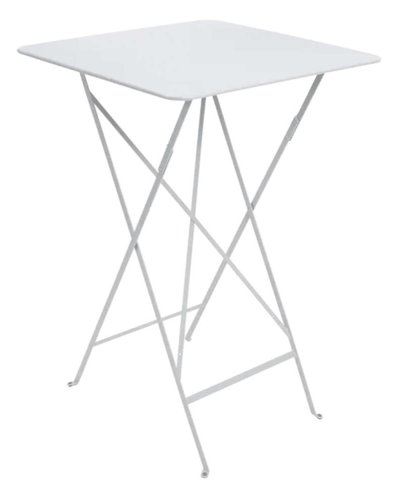 Load image into Gallery viewer, Bistro High Table 71 x 71 cm – Contract Folding Bar Table - Custom Wood DesignsFermob Bistro high folding table with 71x71 cm metal tabletop, ideal for outdoor rooftop bars and compact seating areas.Foldable High Table Ferob Outdoor7927.0Cotton White