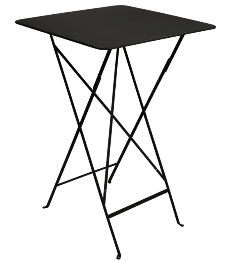 Load image into Gallery viewer, Bistro High Table 71 x 71 cm – Contract Folding Bar Table - Custom Wood DesignsFermob Bistro high table, 71x71 cm, black metal foldable bar table for outdoor hospitality use, suitable for contract settings.Foldable High Table Ferob Outdoor7922.0Liquorice