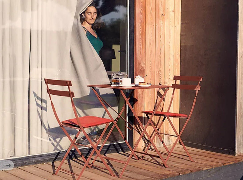 Load image into Gallery viewer, Bistro Table 71x71cm - Custom Wood DesignsFermob foldable metal bistro table, 57x57 inches with powder-coated finish, suitable for restaurant or hospitality settings.Foldable Table Ferob Outdoor7929.0Cedar Green
