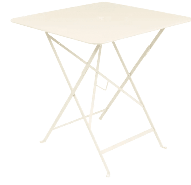 Load image into Gallery viewer, Bistro Table 71x71cm - Custom Wood DesignsLatte beige Fermob foldable bistro table 71x71cm with square metal top, ideal for outdoor restaurant terrace seatingFoldable Table Ferob Outdoor7923.0Ice Mint