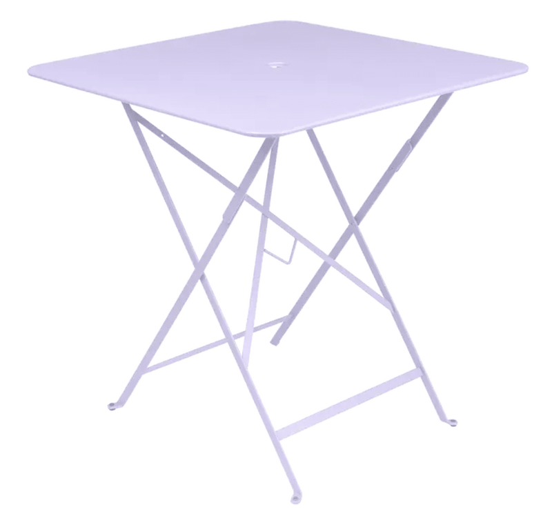 Load image into Gallery viewer, Bistro Table 71x71cm - Custom Wood DesignsFermob foldable outdoor bistro table, 71x71cm square metal table with parasol hole, suitable for outdoor dining.Foldable Table Ferob Outdoor7921.0Marshmallow