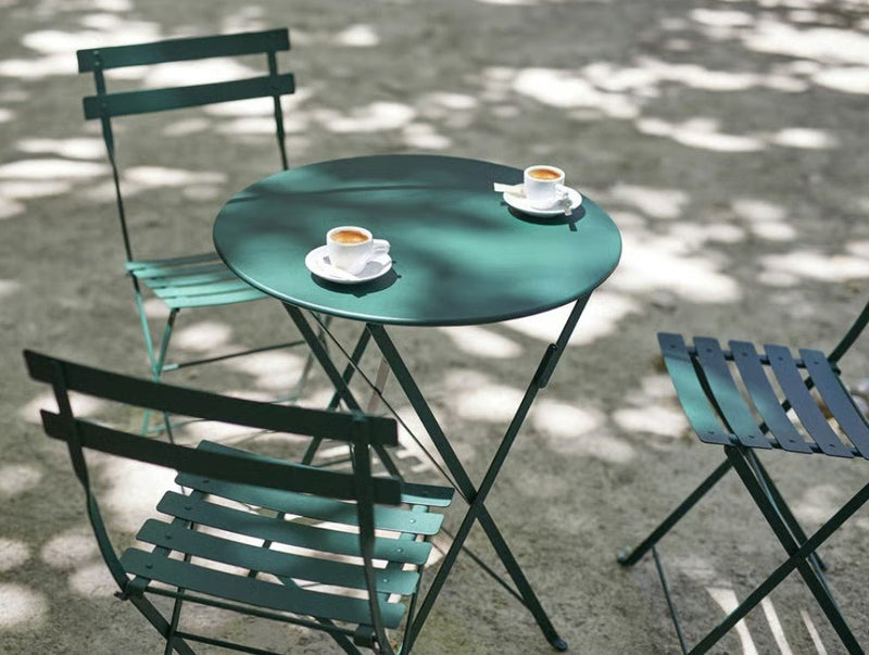 Load image into Gallery viewer, Bistro Table Ø117cm six seater - Custom Wood DesignsRound Fermob Bistro Table with 117cm diameter and umbrella hole, six-seater, ideal for restaurant and hotel outdoor settings.Round Table Fermob7913.0Willow Green