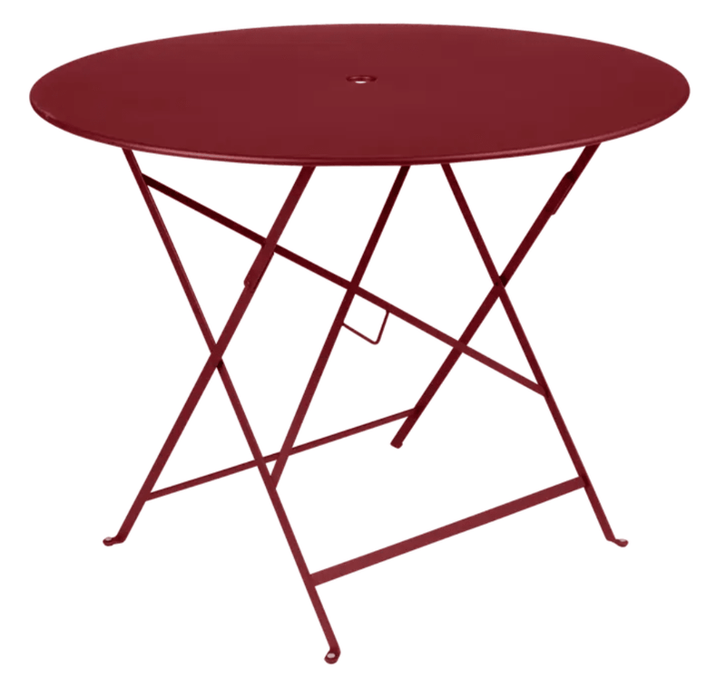 Load image into Gallery viewer, Bistro Table Ø117cm six seater - Custom Wood DesignsChilli red Fermob round bistro table with a metal surface and central parasol hole for outdoor dining.Round Table Fermob7913.0Willow Green