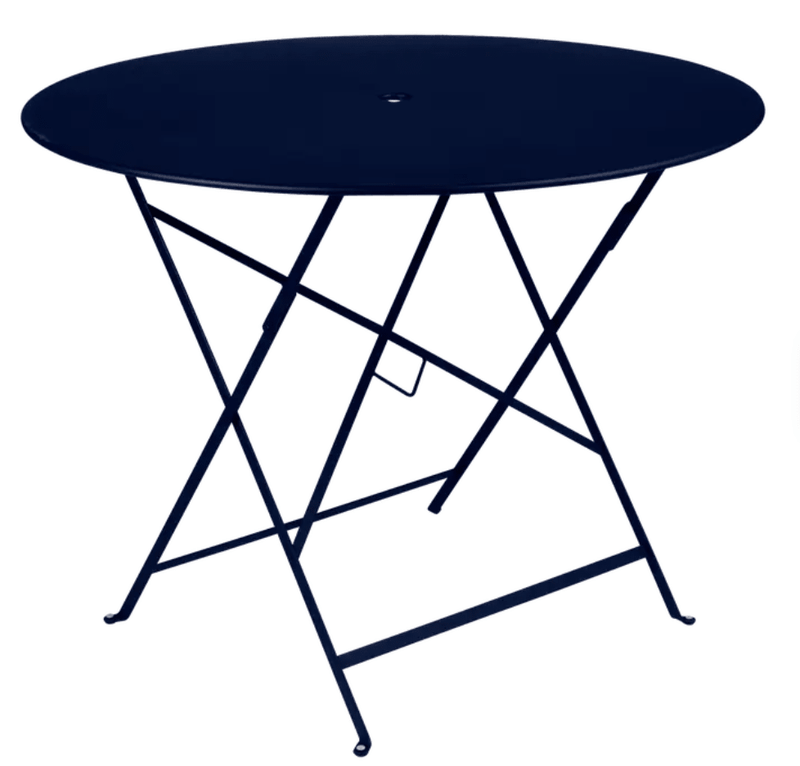 Load image into Gallery viewer, Bistro Table Ø117cm six seater - Custom Wood DesignsDeep blue Fermob Bistro Round Table with a central parasol hole, suitable for outdoor restaurant or patio use.Round Table Fermob7913.0Willow Green