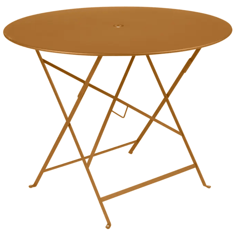 Load image into Gallery viewer, Bistro Table Ø117cm six seater - Custom Wood DesignsFermob Bistro Table, round metal table with deep gingerbread brown finish, outdoor use with parasol hole for patio dining.Round Table Fermob7913.0Willow Green