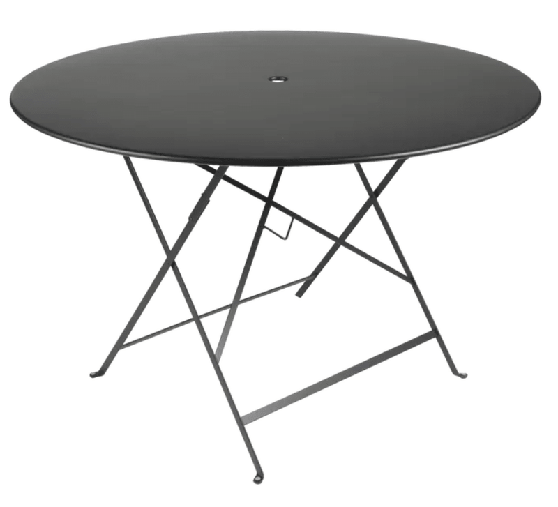 Load image into Gallery viewer, Bistro Table Ø117cm six seater - Custom Wood DesignsFermob liquorice black round outdoor bistro table Ø117cm, six-seater metal dining table for patio or garden use.Round Table Fermob7922.0Liquorice