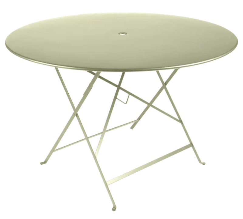 Load image into Gallery viewer, Bistro Table Ø117cm six seater - Custom Wood DesignsWillow green Fermob round outdoor dining table, 117cm diameter, six-seater metal bistro table for outdoor gatherings.Round Table Fermob7913.0Willow Green