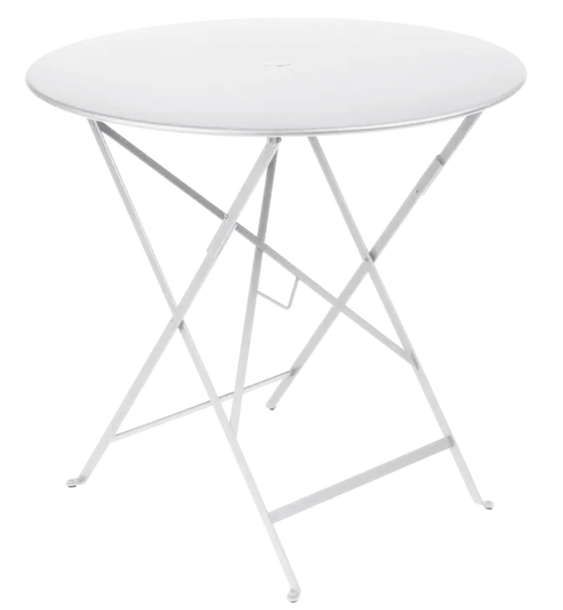 Load image into Gallery viewer, Bistro Table Ø77cm Round Folding Table - Custom Wood DesignsFermob Ferob outdoor round Bistro table with 77cm diameter, honey-colored folding metal cafe table for outdoor dining.Round Table Ferob Outdoor7927.0Cotton White