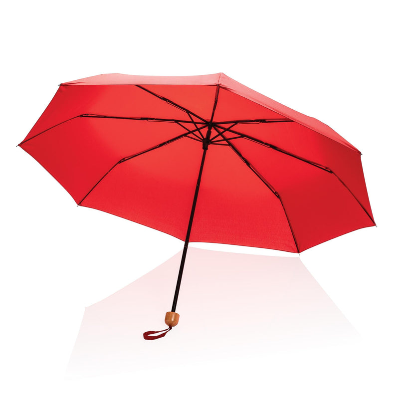 Load image into Gallery viewer, 20.5&quot; bamboo handle umbrella pack of 12 Red Custom Wood Designs __label: Multibuy black-20-5-bamboo-handle-umbrella-pack-of-12-53613426311511
