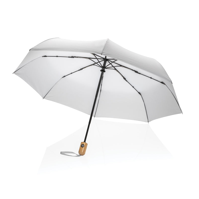 Load image into Gallery viewer, 21&quot; bamboo handle umbrella pack of 12 White Custom Wood Designs __label: Multibuy black-21-bamboo-handle-umbrella-pack-of-12-53613421396311
