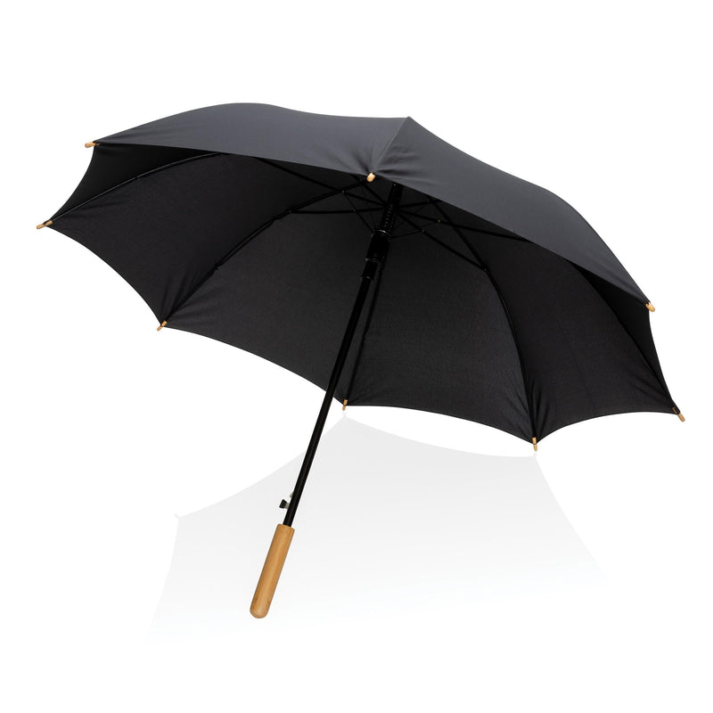 Load image into Gallery viewer, 23&quot; umbrella with bamboo handle pack of 12 Black Custom Wood Designs __label: Multibuy black-23-umbrella-with-bamboo-handle-pack-of-12-53613412286807
