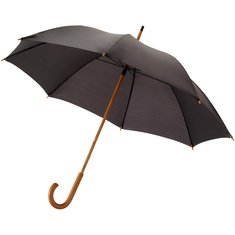 Load image into Gallery viewer, 23&quot; Umbrella with wooden shaft pack of 25 Black Custom Wood Designs __label: Multibuy black-23-umbrella-with-wooden-shaft-pack-of-25-53613587398999
