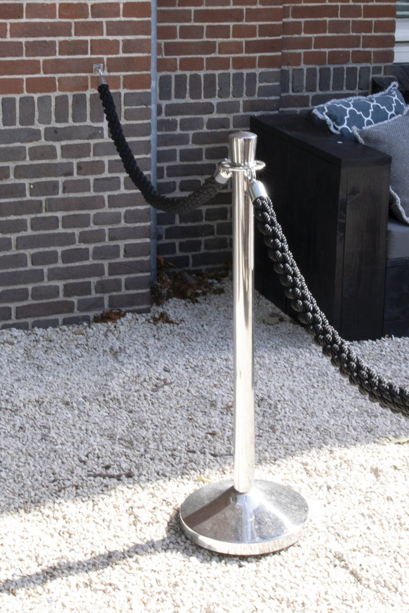 Load image into Gallery viewer, 4 x Barrier post 875x9.5x9.5cm with bases and 5 ropes included Custom Wood Designs black-4-x-barrier-post-875x9-5x9-5cm-with-bases-and-5-ropes-included-53613671088471_3f31fb59-693c-42e0-9234-b64106d9c281