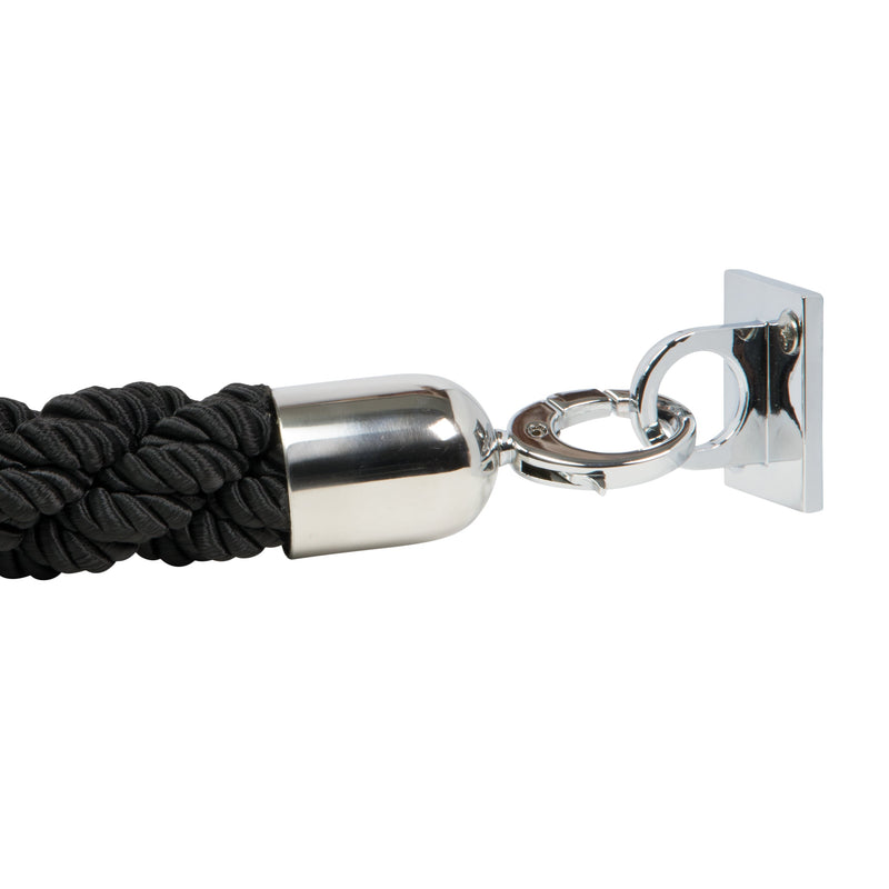 Load image into Gallery viewer, 4 x Barrier post 875x9.5x9.5cm with bases and 5 ropes included Custom Wood Designs black-4-x-barrier-post-875x9-5x9-5cm-with-bases-and-5-ropes-included-53613671842135