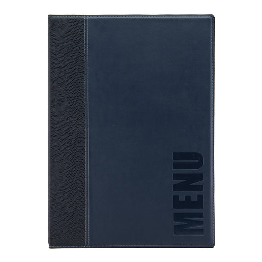 Leather style menu A4 pack of 10 Blue Custom Wood Designs black-leather-style-menu-a4-pack-of-10-53613268599127