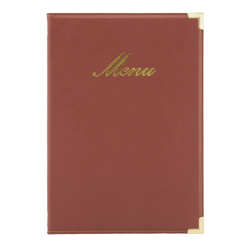 Load image into Gallery viewer, Leather style menu A5 pack of 10 Wine Red Custom Wood Designs __label: Multibuy black-leather-style-menu-a5-pack-of-10-53613256409431