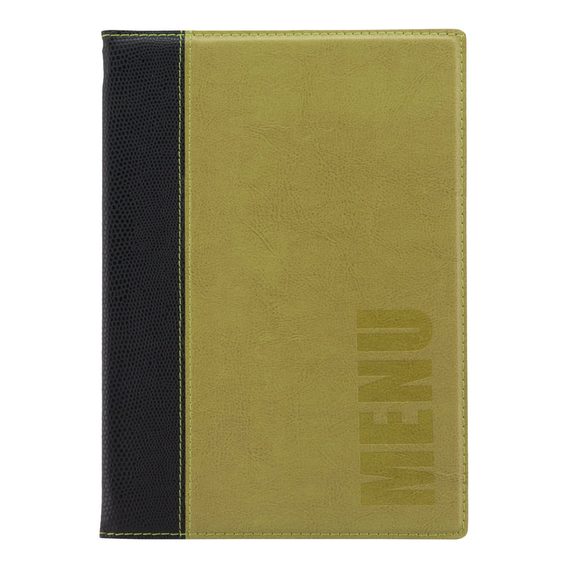 Load image into Gallery viewer, Leather style menu holder A5 pack of 10 Green Custom Wood Designs __label: Multibuy black-leather-style-menu-holder-a5-pack-of-10-53613276102999