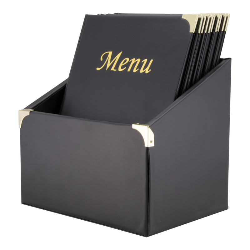 Load image into Gallery viewer, Menu holders in box set of 10 Custom Wood Designs __label: Multibuy black-menu-holders-in-box-set-of-10-53613317488983