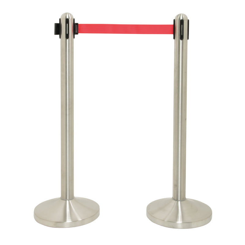 Load image into Gallery viewer, Retractable Barrier Set with 4 poles Red Custom Wood Designs __label: Multibuy black-retractable-barrier-set-with-4-poles-53613728760151