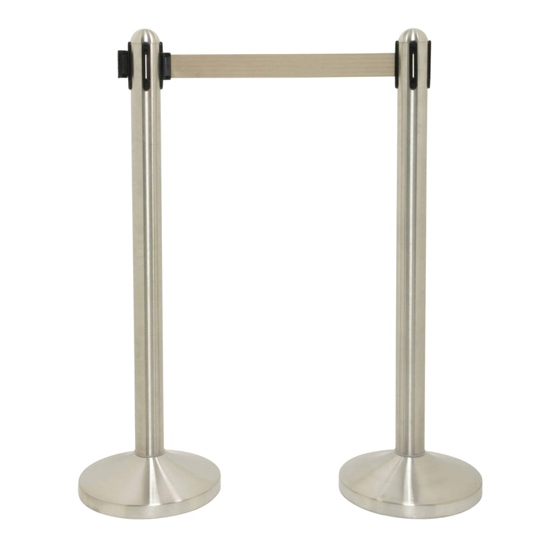 Load image into Gallery viewer, Retractable Barrier Set with 4 poles Grey Custom Wood Designs __label: Multibuy black-retractable-barrier-set-with-4-poles-56106627662167