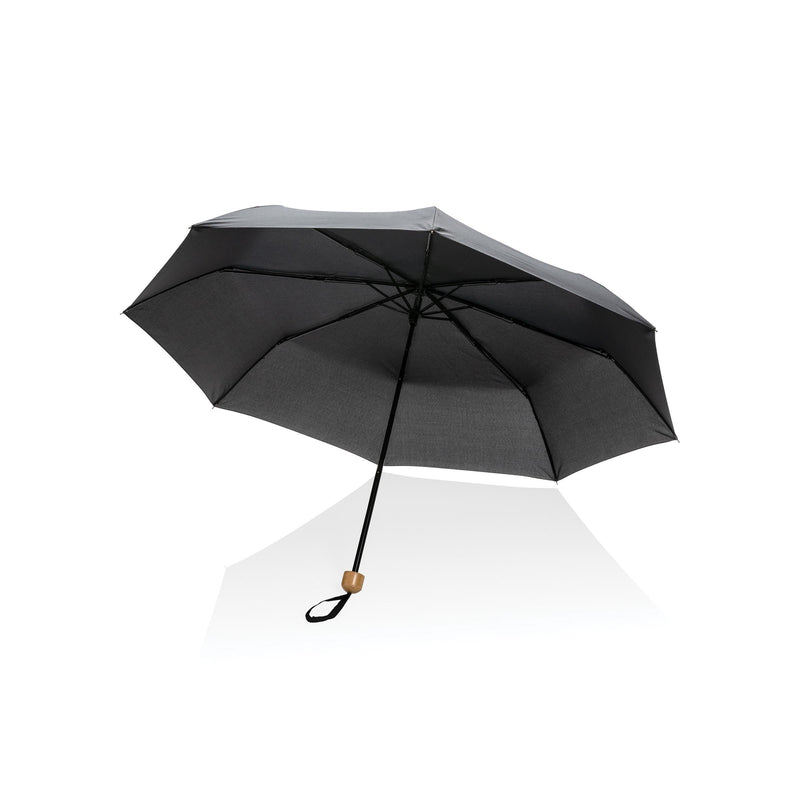 Load image into Gallery viewer, 20.5" bamboo handle umbrella pack of 12 Custom Wood Designs __label: Multibuy blackbamboohandleminiumbrellacustomwooddesigns_720383f8-859c-4b48-80c9-c615d7d97a69