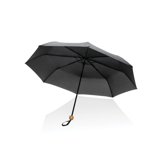 20.5" bamboo handle umbrella pack of 12 Custom Wood Designs __label: Multibuy blackbamboohandleminiumbrellacustomwooddesigns_720383f8-859c-4b48-80c9-c615d7d97a69