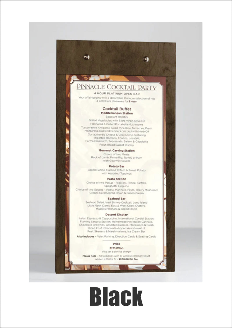 Load image into Gallery viewer, 20 x Wooden Clipboard 15x30cm Black Custom Wood Designs __label: Multibuy blackhospitalitywoodenclipboard_0a027584-95ea-4b78-947a-a28e3b3f0070