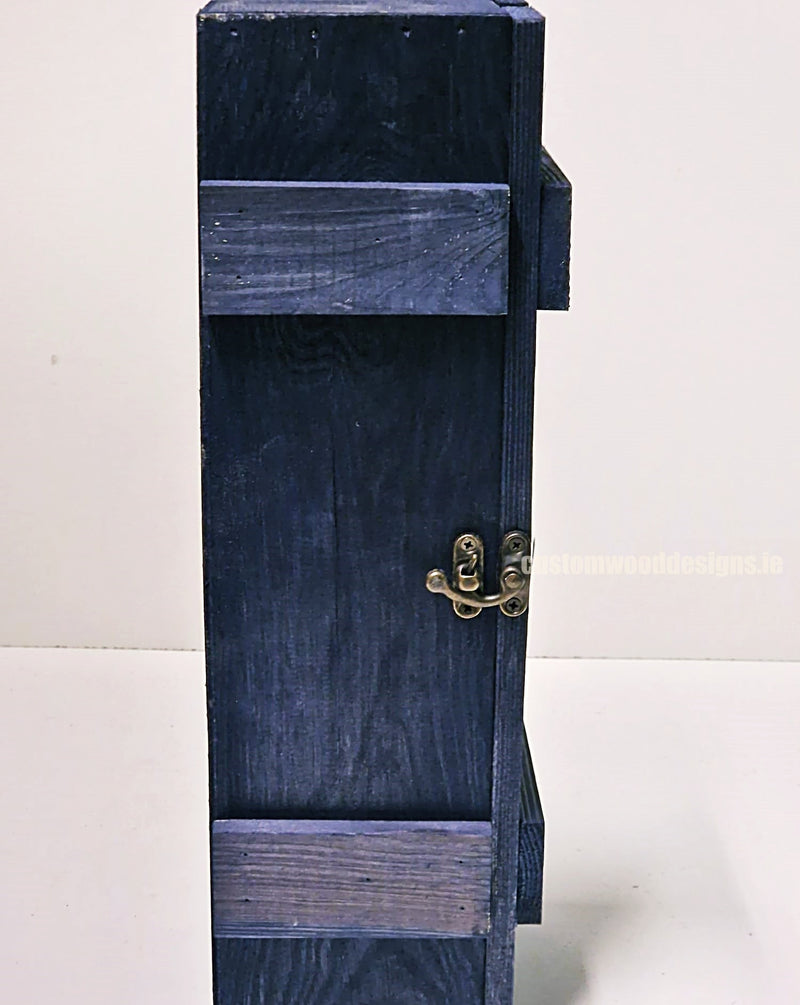 Load image into Gallery viewer, Rustic Bottle Box - Blue Single x 25 Bottle box Custom Wood Designs __label: Multibuy bottle-box-default-title-rustic-bottle-box-blue-single-53613464289623