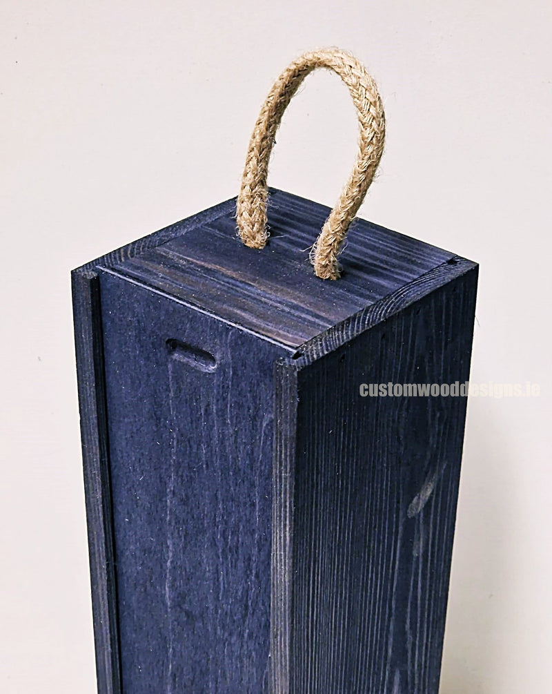 Load image into Gallery viewer, Sliding Lid Bottle Box - Single Blue x25 Bottle box Custom Wood Designs __label: Multibuy Bottle Boxes corporate gift gift box Gift Boxes irisg gift wooden Box bottle-box-default-title-sliding-lid-bottle-box-single-blue-x25-53613483950423