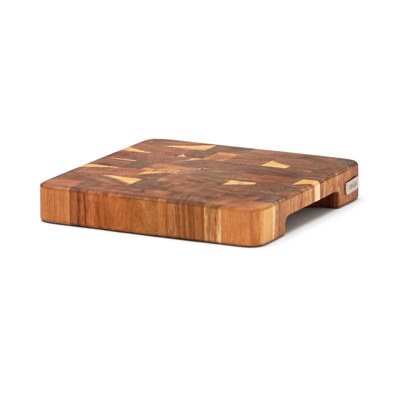 Load image into Gallery viewer, Set of 25 acacia end grain mini cutting blocks from Custom Wood Designs, each 3x19.5x19.5cm, ideal for food prep and serving.