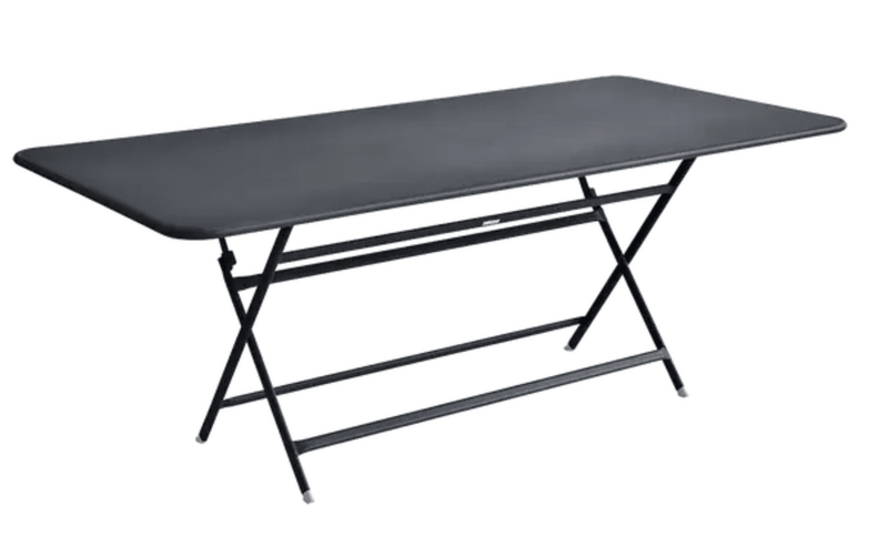 Load image into Gallery viewer, Fermob Caractère foldable outdoor table in antracite, 190x90 cm, eight-seater, ideal for outdoor dining and gatherings.